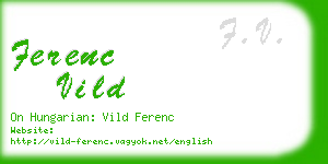 ferenc vild business card